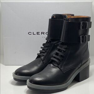 Clergerie Eden Leather Combat Boots size 39.5